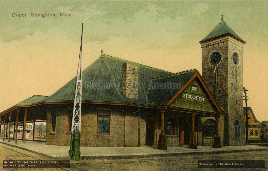Postcard: Depot, Stoughton, Massachusetts